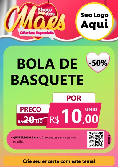 Modelo de Cartaz para Cartaz A4 Vertical com o tema Show das Mães - Ofertas Especiais para Artigos Esportivos