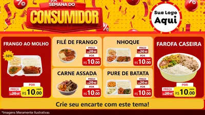 Modelo de TV para TV Horizontal com o tema Semana do Consumidor para Restaurante