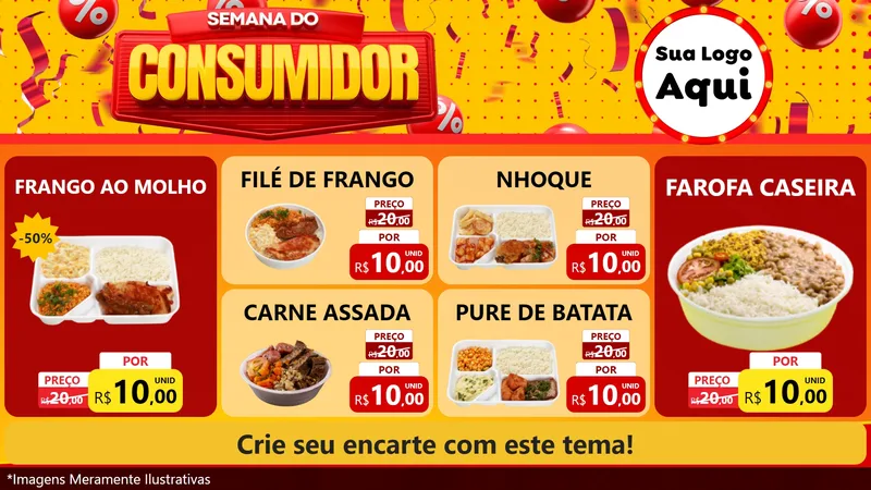 Modelo de TV para TV Horizontal com o tema Semana do Consumidor para Restaurante