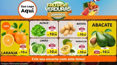 Modelo de TV para TV Horizontal com o tema Frutas e Verduras Domingo para Hortifrúti