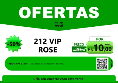 Modelo de Cartaz para Cartaz A4 Horizontal com o tema Ofertas Verde Cartaz para Perfumes