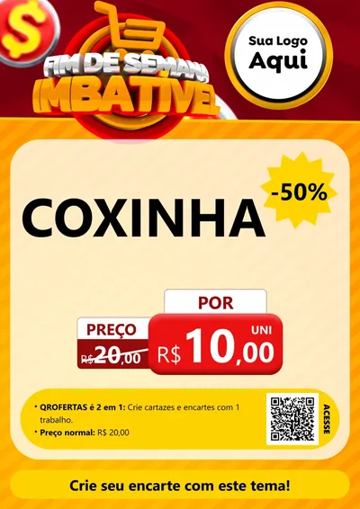 Modelo de Cartaz para Cartaz A4 Vertical com o tema Fim de Semana Imbatível para Salgadaria