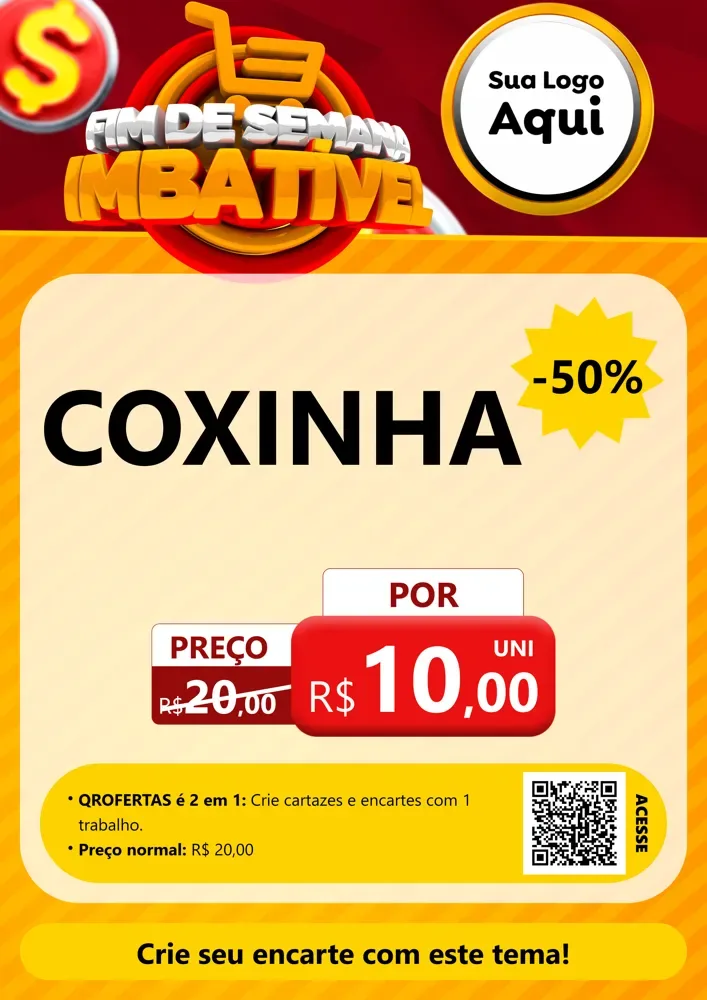 Modelo de Cartaz para Cartaz A4 Vertical com o tema Fim de Semana Imbatível para Salgadaria