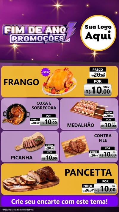 Modelo de TV para TV Vertical com o tema Fim de Ano Promoções para Assados
