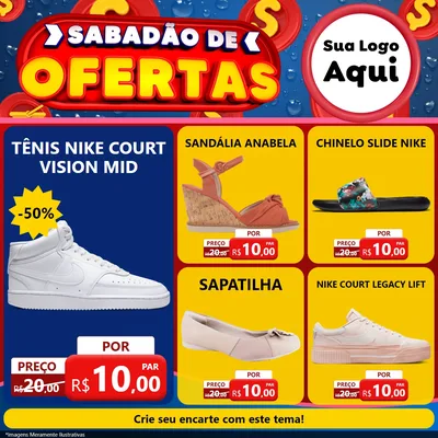 Modelo de Rede Social para Feed Facebook com o tema Sabadão de Ofertas para Calçados
