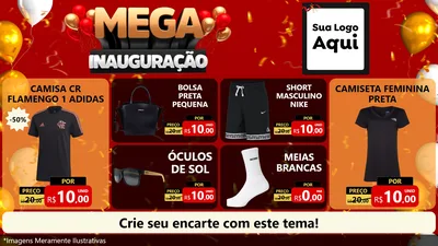 Modelo de TV para TV Horizontal com o tema Mega Inauguração para Roupas e acessórios