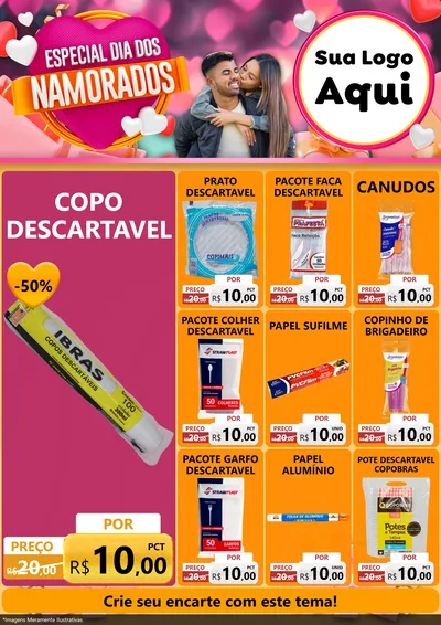 Modelo de Encarte para Encarte A4 Vertical com o tema Especial Dia dos Namorados para Embalagens