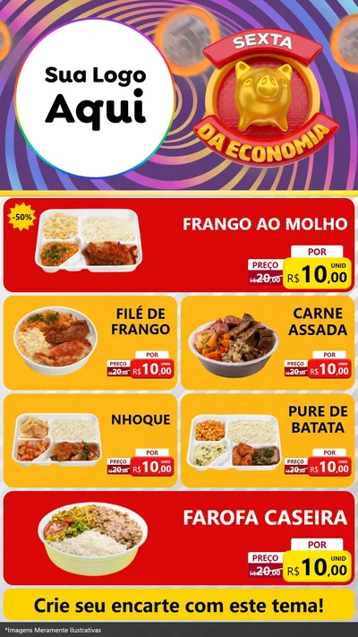 Modelo de TV para TV Vertical com o tema Sexta da Economia para Restaurante