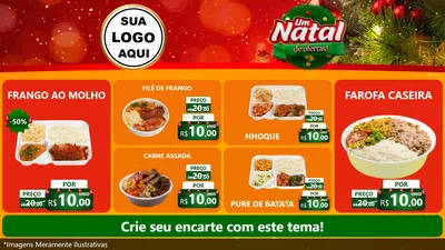 Modelo de TV para TV Horizontal com o tema Um Natal de Ofertas para Restaurante