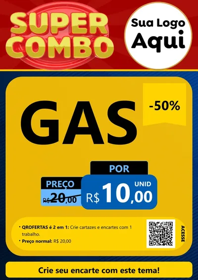 Modelo de Cartaz para Cartaz A4 Vertical com o tema Super Combo para Água e gás