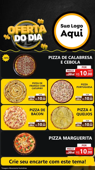 Modelo de TV para TV Vertical com o tema Oferta Do Dia para Pizzaria