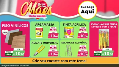 Modelo de TV para TV Horizontal com o tema Show das Mães - Ofertas Especiais para Material para Construção