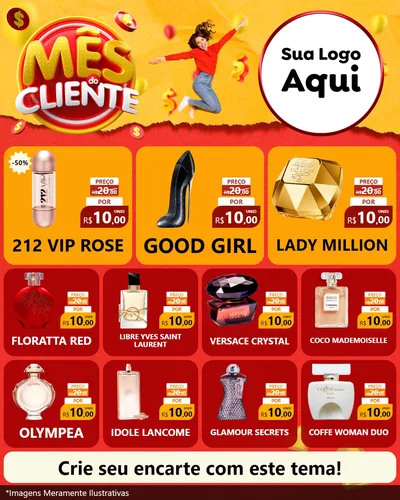 Modelo de Rede Social para Feed Instagram com o tema Mês do Cliente para Perfumes