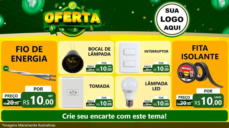 Modelo de TV para TV Horizontal com o tema Oferta para Materiais Elétricos