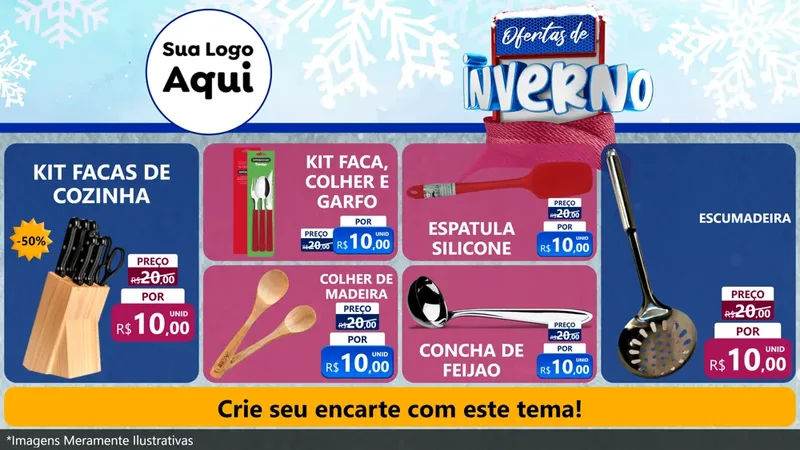 Modelo de TV para TV Horizontal com o tema Ofertas de Inverno para Utilidades Domésticas