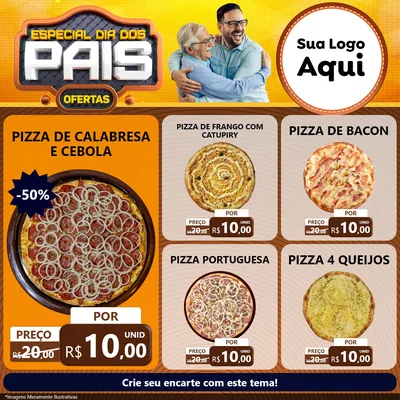 Modelo de Rede Social para Feed Facebook com o tema Especial Dia dos Pais para Pizzaria