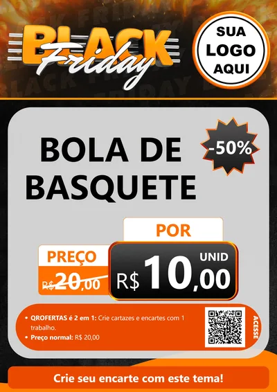 Modelo de Cartaz para Cartaz A4 Vertical com o tema Black Friday para Artigos Esportivos