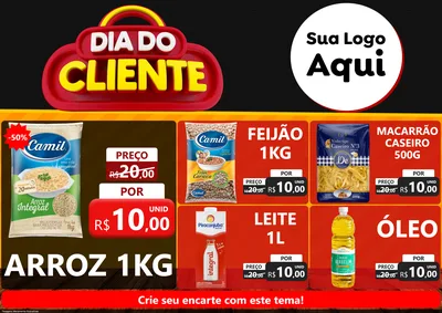 Modelo de Encarte para Encarte A4 Horizontal com o tema Dia do Cliente para Supermercado