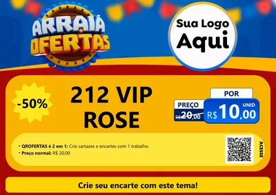 Modelo de Cartaz para Cartaz A4 Horizontal com o tema Arraiá de Ofertas - Junina para Perfumes