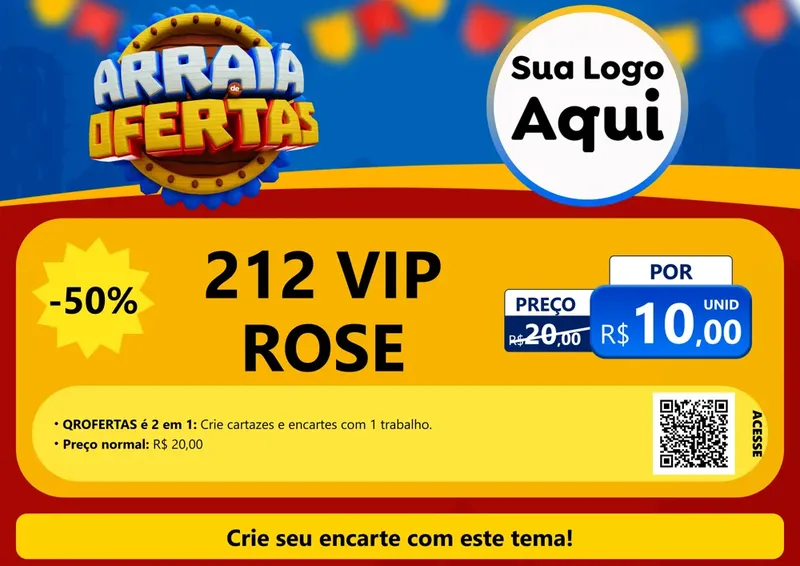 Modelo de Cartaz para Cartaz A4 Horizontal com o tema Arraiá de Ofertas - Junina para Perfumes