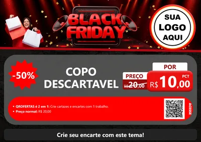 Modelo de Cartaz para Cartaz A4 Horizontal com o tema Black Friday para Embalagens