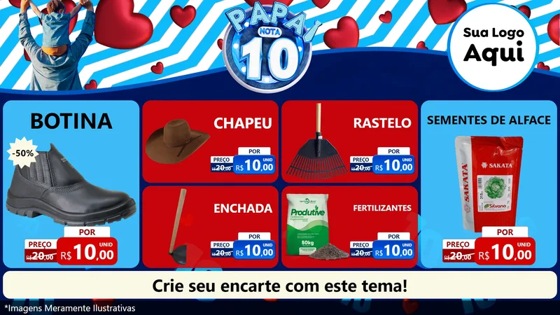 Modelo de TV para TV Horizontal com o tema Papai Nota 10 para Agropecuária