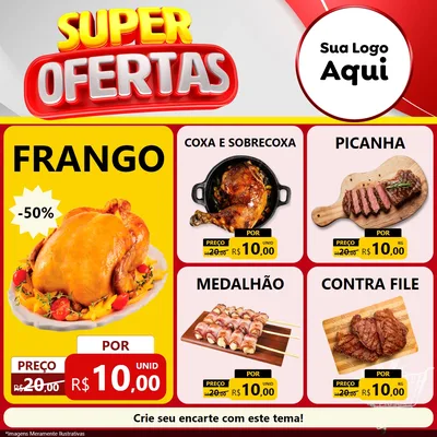 Modelo de Rede Social para Feed Facebook com o tema Super Ofertas para Assados