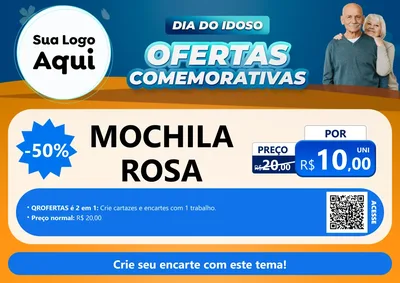 Modelo de Cartaz para Cartaz A4 Horizontal com o tema Dia do Idoso