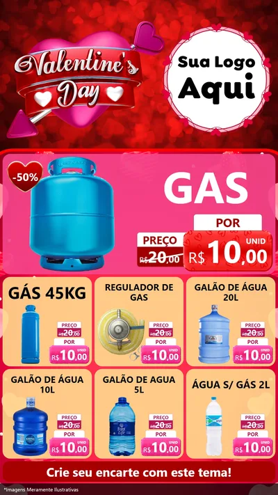 Modelo de Rede Social para Stories com o tema Valentine's Day para Água e gás