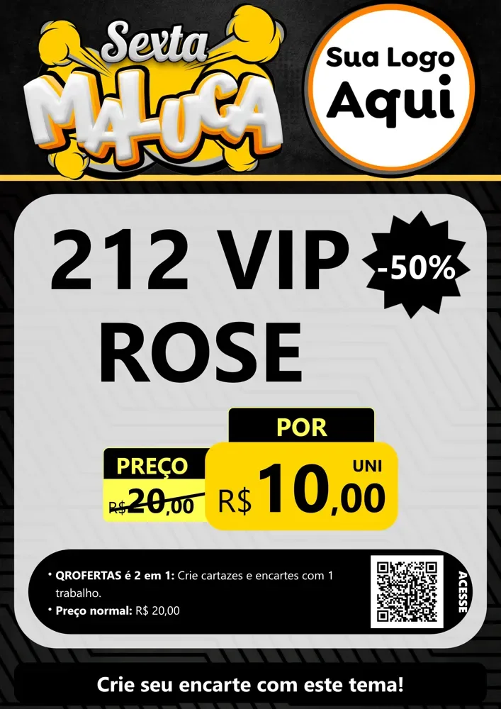 Modelo de Cartaz para Cartaz A4 Vertical com o tema Sexta Maluca para Perfumes