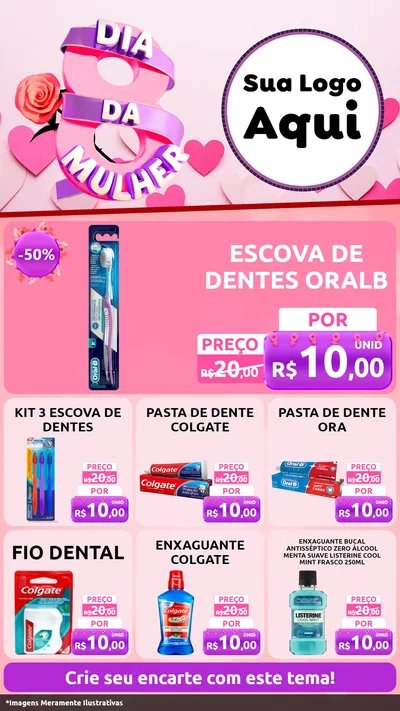 Modelo de Rede Social para Stories com o tema Dia da Mulher para Higiene Pessoal