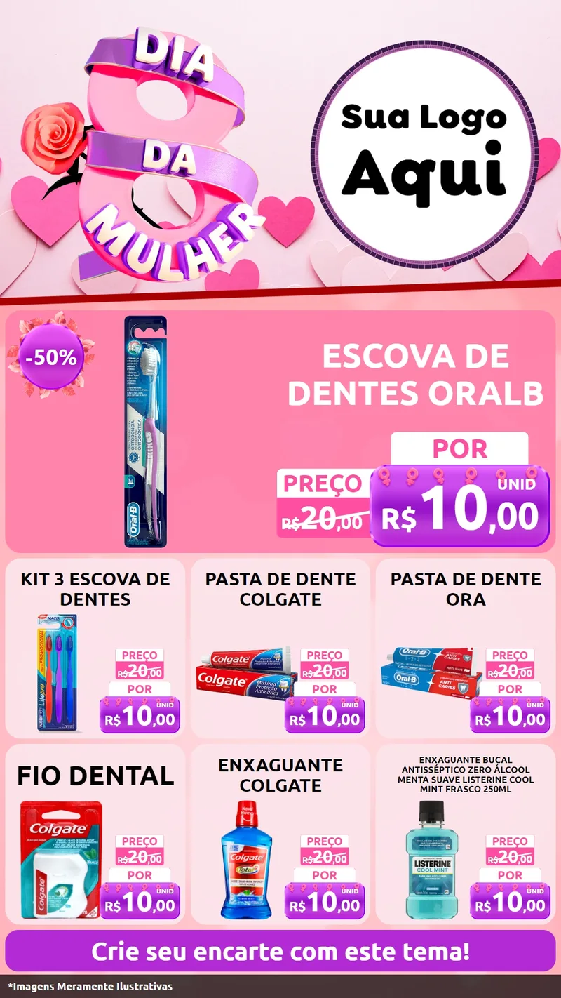 Modelo de Rede Social para Stories com o tema Dia da Mulher para Higiene Pessoal