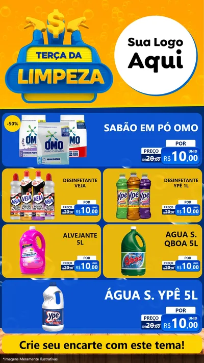 Modelo de TV para TV Vertical com o tema Terça da Limpeza para Produtos de Limpeza