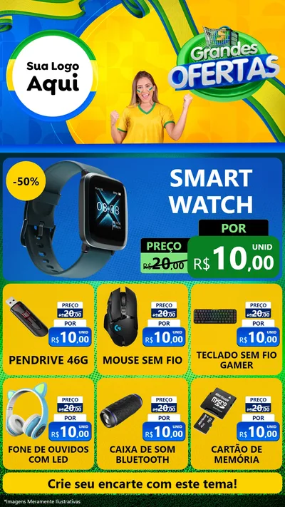 Modelo de Rede Social para Stories com o tema Grandes Ofertas para Informática