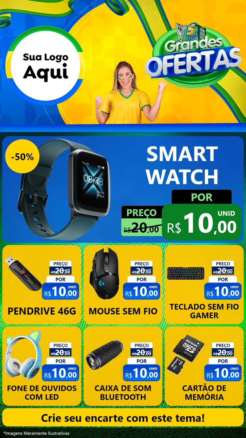 Modelo de Rede Social para Stories com o tema Grandes Ofertas para Informática