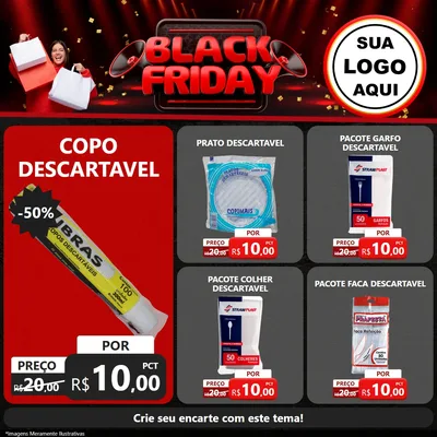 Modelo de Rede Social para Feed Facebook com o tema Black Friday para Embalagens