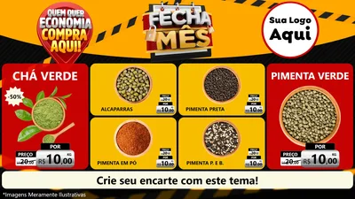 Modelo de TV para TV Horizontal com o tema Fecha Mês para Produtos Naturais