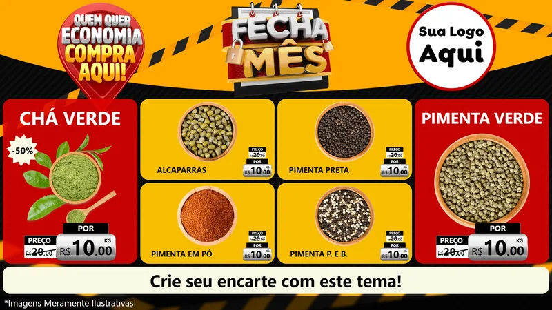 Modelo de TV para TV Horizontal com o tema Fecha Mês para Produtos Naturais