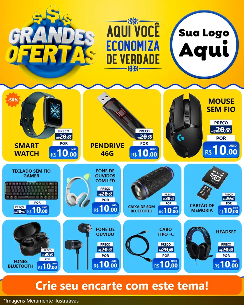 Modelo de Rede Social para Feed Instagram com o tema Grandes Ofertas para Informática