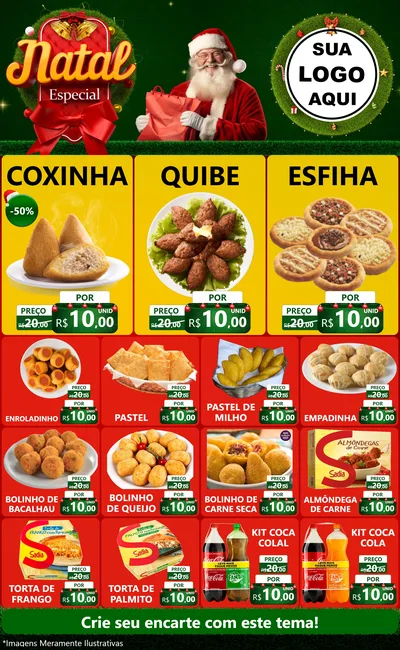 Modelo de Encarte para Encarte Grande com o tema Natal Especial para Salgadaria