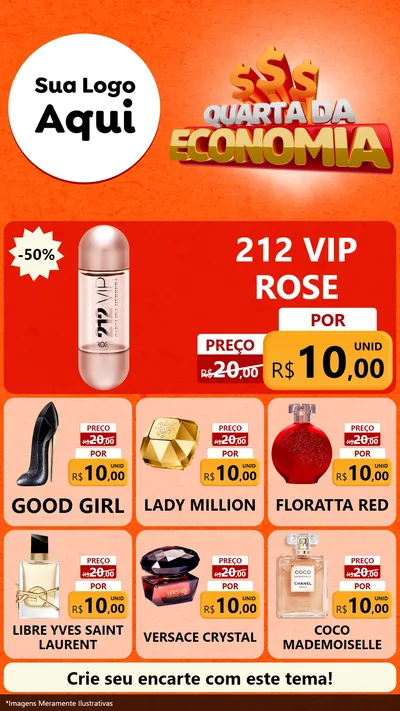 Modelo de Rede Social para Stories com o tema Quarta da Economia para Perfumes