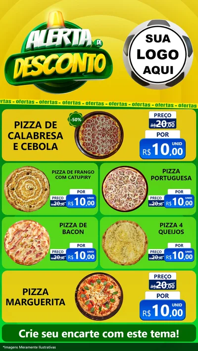 Modelo de TV para TV Vertical com o tema Alerta de Desconto para Pizzaria