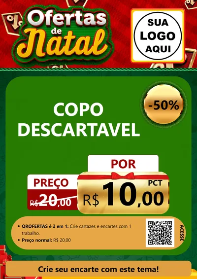 Modelo de Cartaz para Cartaz A4 Vertical com o tema Ofertas de Natal para Embalagens