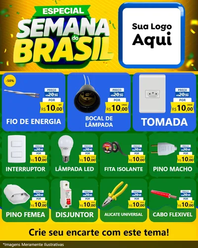 Modelo de Rede Social para Feed Instagram com o tema Especial Semana do Brasil para Materiais Elétricos