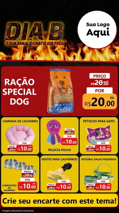 Modelo de Rede Social para Stories com o tema Dia B para Pet Shop