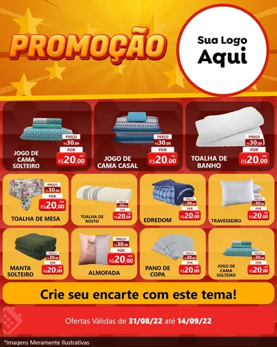Modelo de Rede Social para Feed Instagram com o tema Promoção para Cama, Mesa e Banho