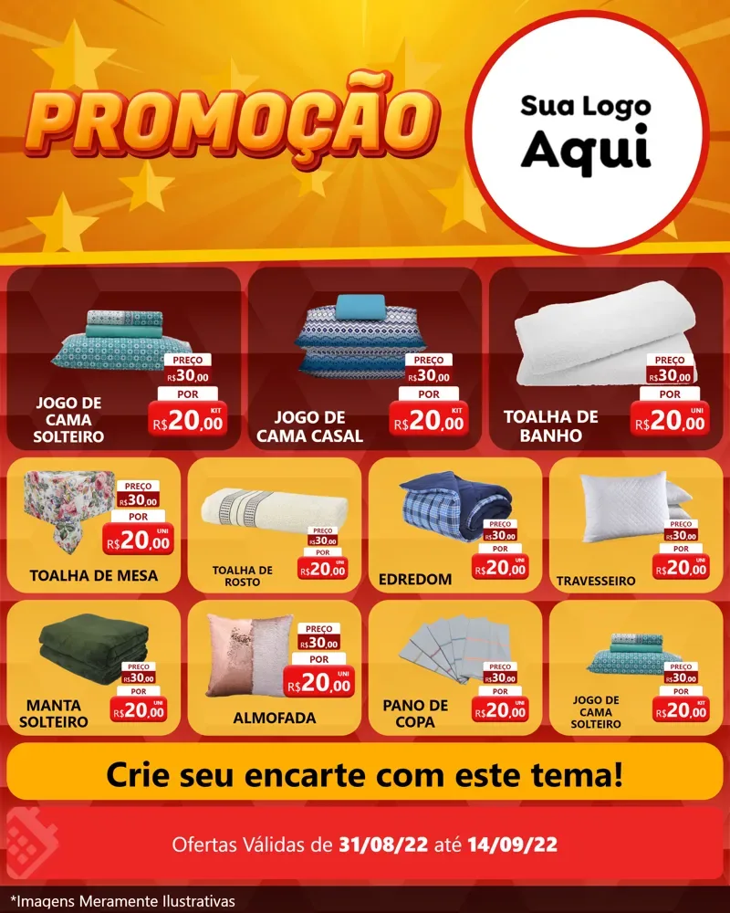 Modelo de Rede Social para Feed Instagram com o tema Promoção para Cama, Mesa e Banho