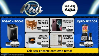 Modelo de TV para TV Horizontal com o tema Sorteio Dia Dos Pais para Móveis e Eletro