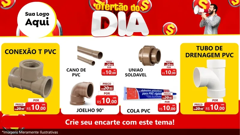 Modelo de TV para TV Horizontal com o tema Ofertão do dia para Tubos e conexões