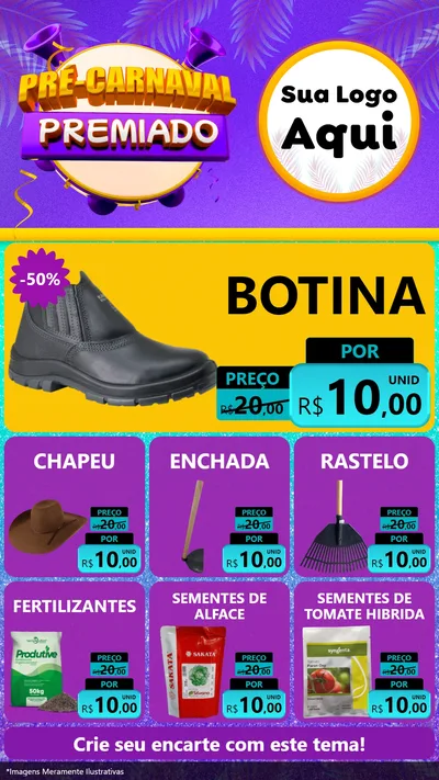 Modelo de Rede Social para Stories com o tema Pré-Carnaval Premiado para Agropecuária